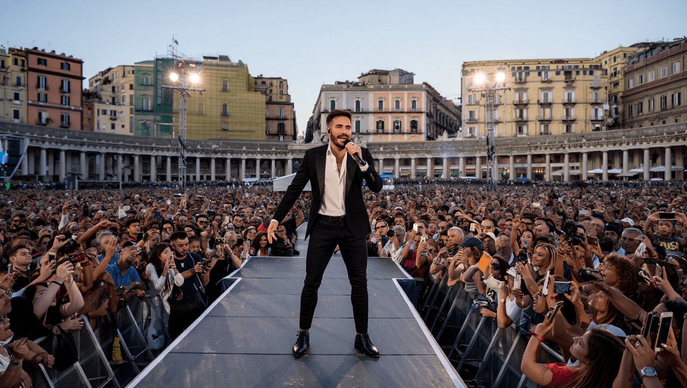Sal Da Vinci in Piazza del Plebiscito con “Stasera che sera! – Special Edition”: il live andrà in onda prossimamente su Canale 5