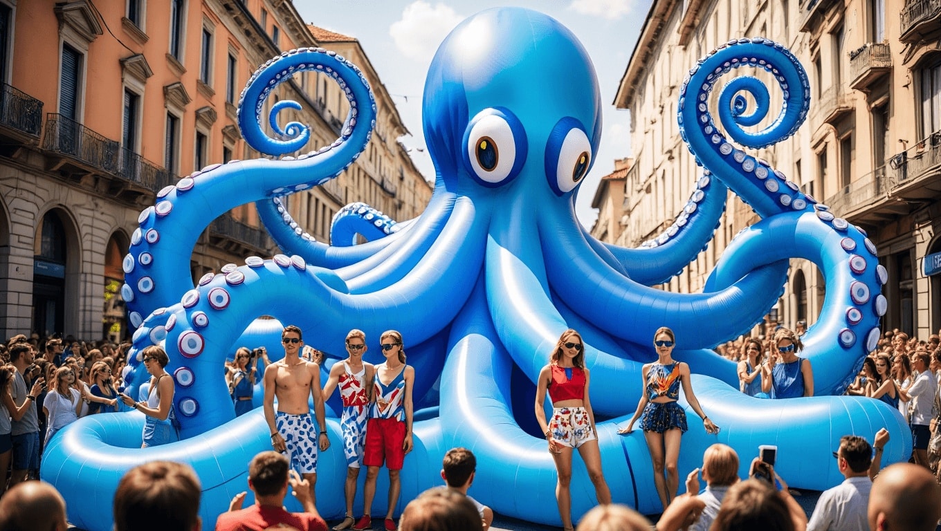 Moncler porta un polpo gigante a 10 Corso Como per la Milano Design Week