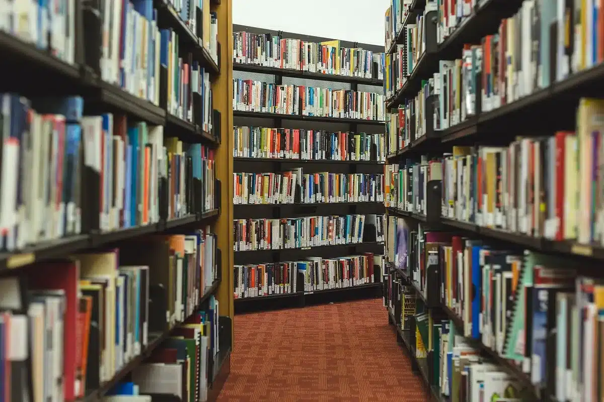 Documenti e scaffali che rappresentano segnalazioni e rapporti di una biblioteca