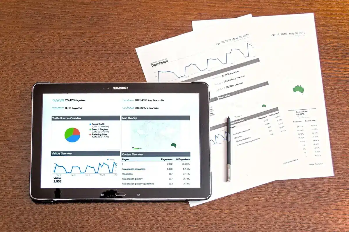 Schermo che mostra grafici di streaming e classifiche musicali